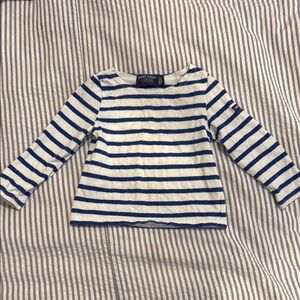 Saint James Blue and White Long Sleeve Tee Nautical Stripes